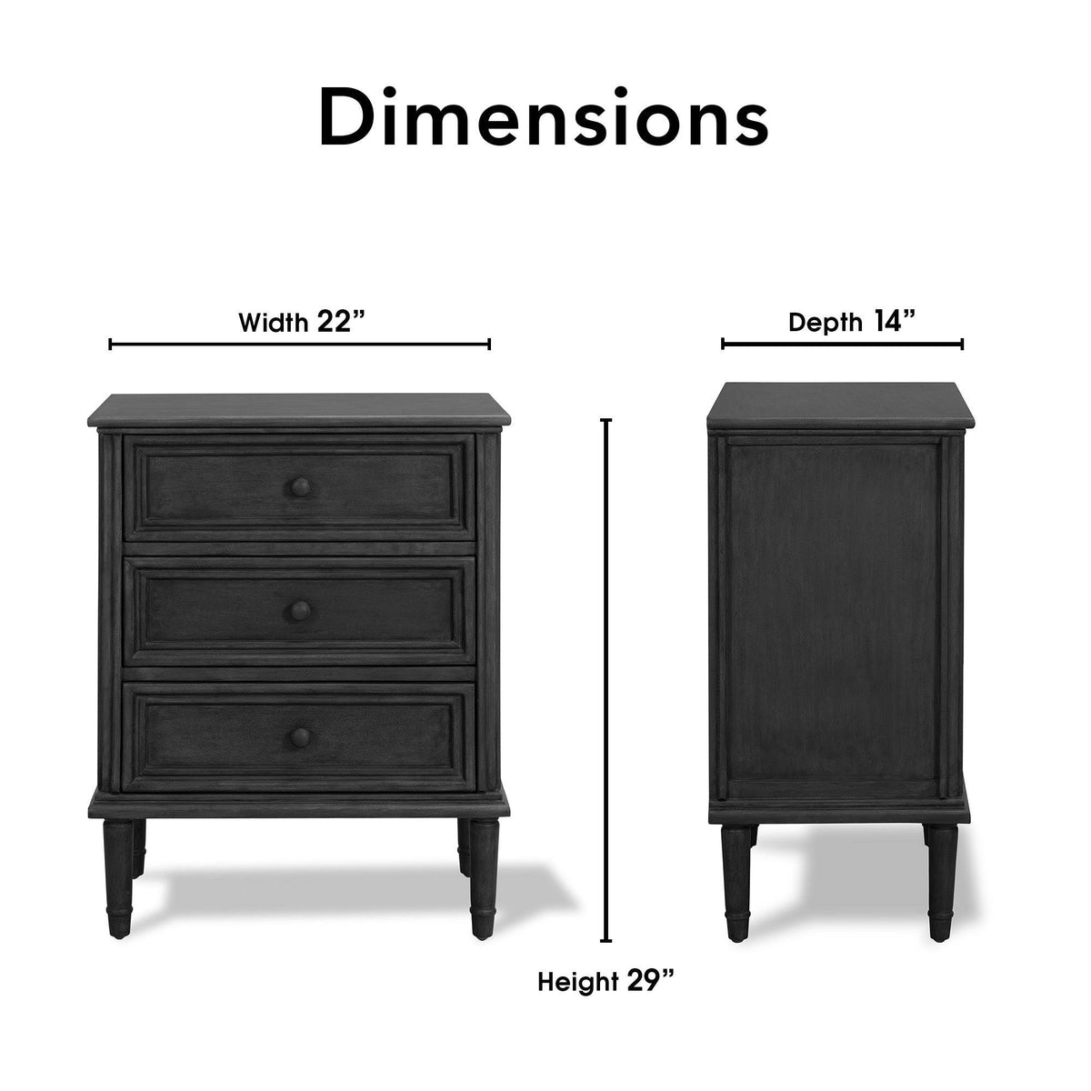 3 Drawer Storage Cabinet Dark Gray C628309