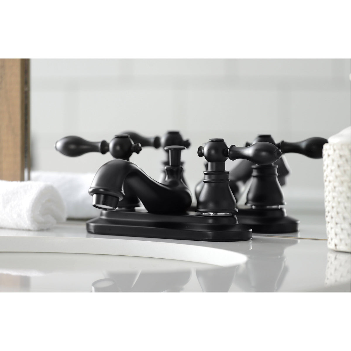 Matte Black 4x22 Centerset Bathroom Faucet T787254