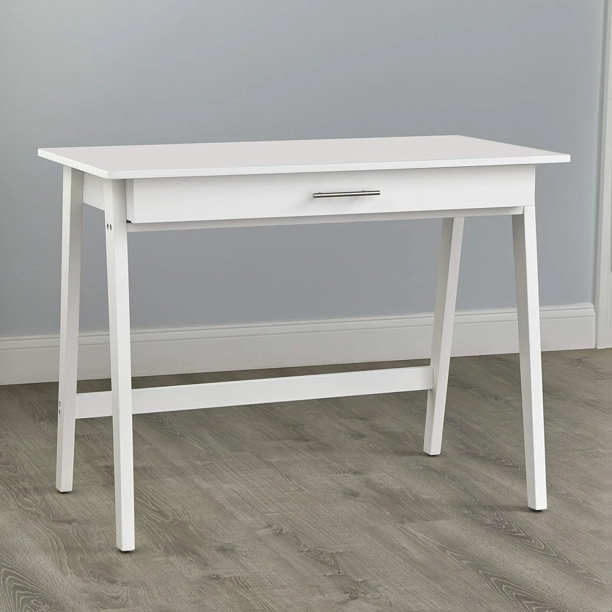 White Wood Writing Desk with Drawer F338690