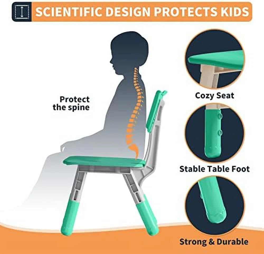Height Adjustable Toddler Table and 4 Chairs Set J230422