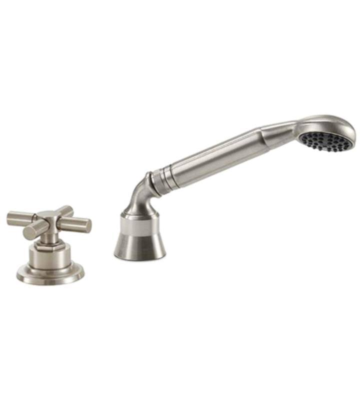 Black Contemporary Roman Tub Handshower and Cross Diverter Trim W56397