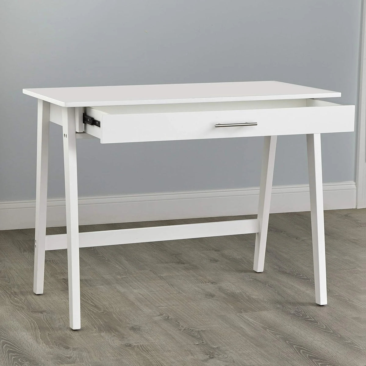 White Wood Writing Desk with Drawer F338690