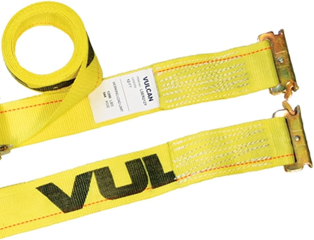 Ratchet Strap for E Track, 12 Foot, 6 Pack, Yellow, 1,333 Pound Safe Working Load D4151