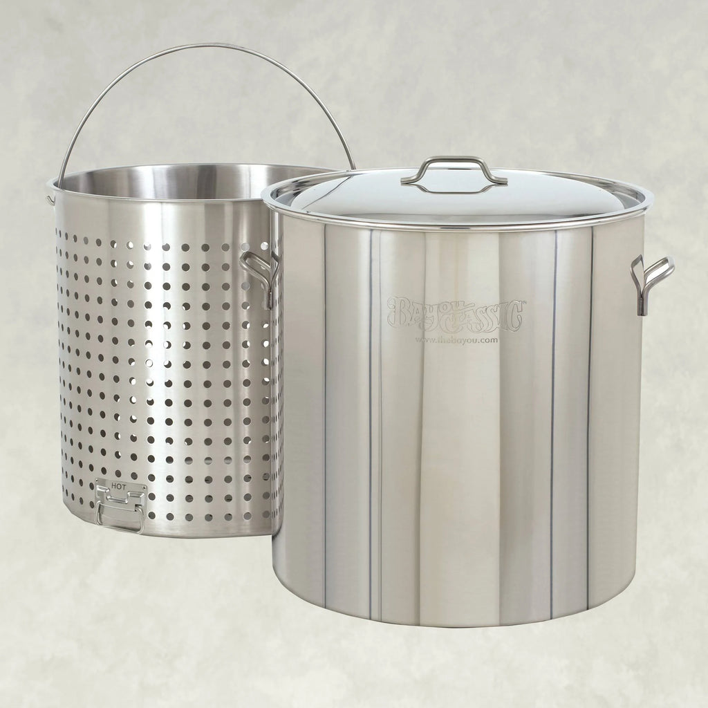 162 Qt. Stainless Steel Stockpot with Basket and Lid E2042
