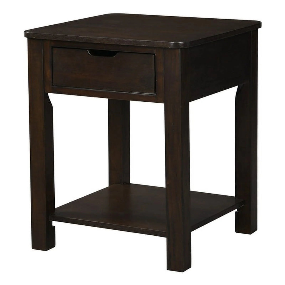 Dark Brown Engineered Wood End Table with Drawer I460696