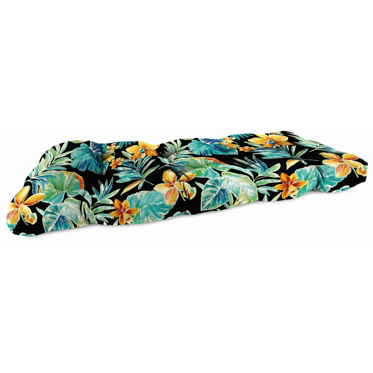 Rectangular Tufted Outdoor Wicker Settee Bench Cushion S44571