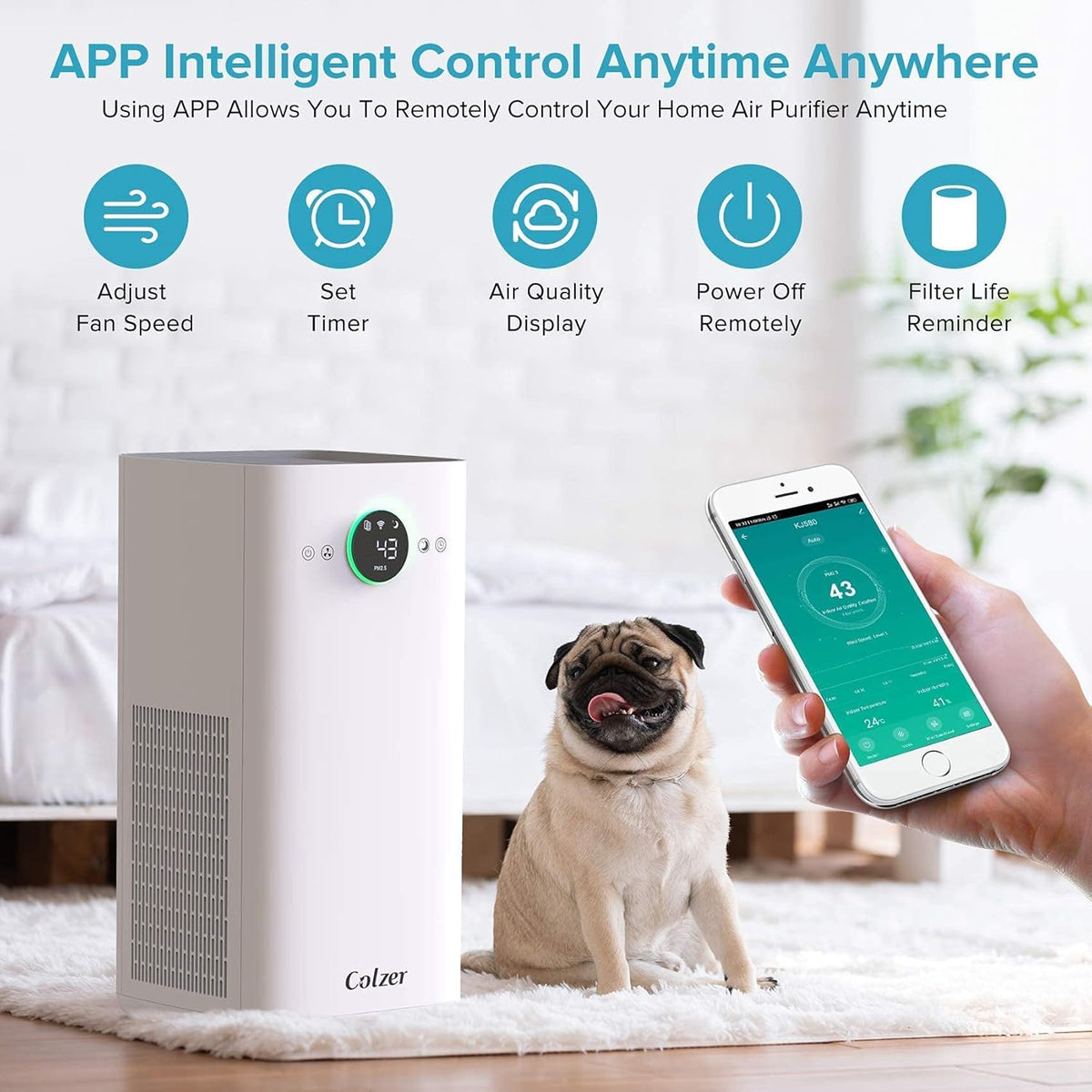 Ultra Quiet 360° HEPA Activated Carbon Air Purifier W124