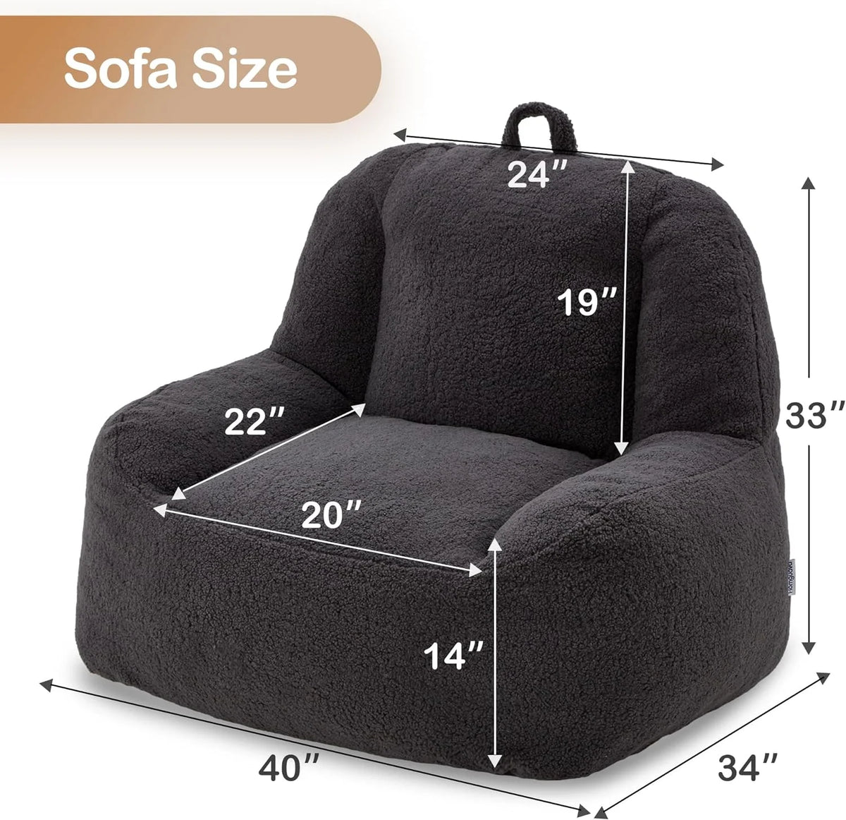 Lazy Sofa Beanbag Chair with High Density Foam Filling J83647