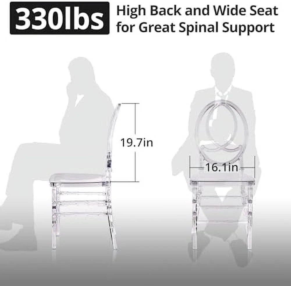 Set of 4 Clear Acrylic Dining Chairs U86215