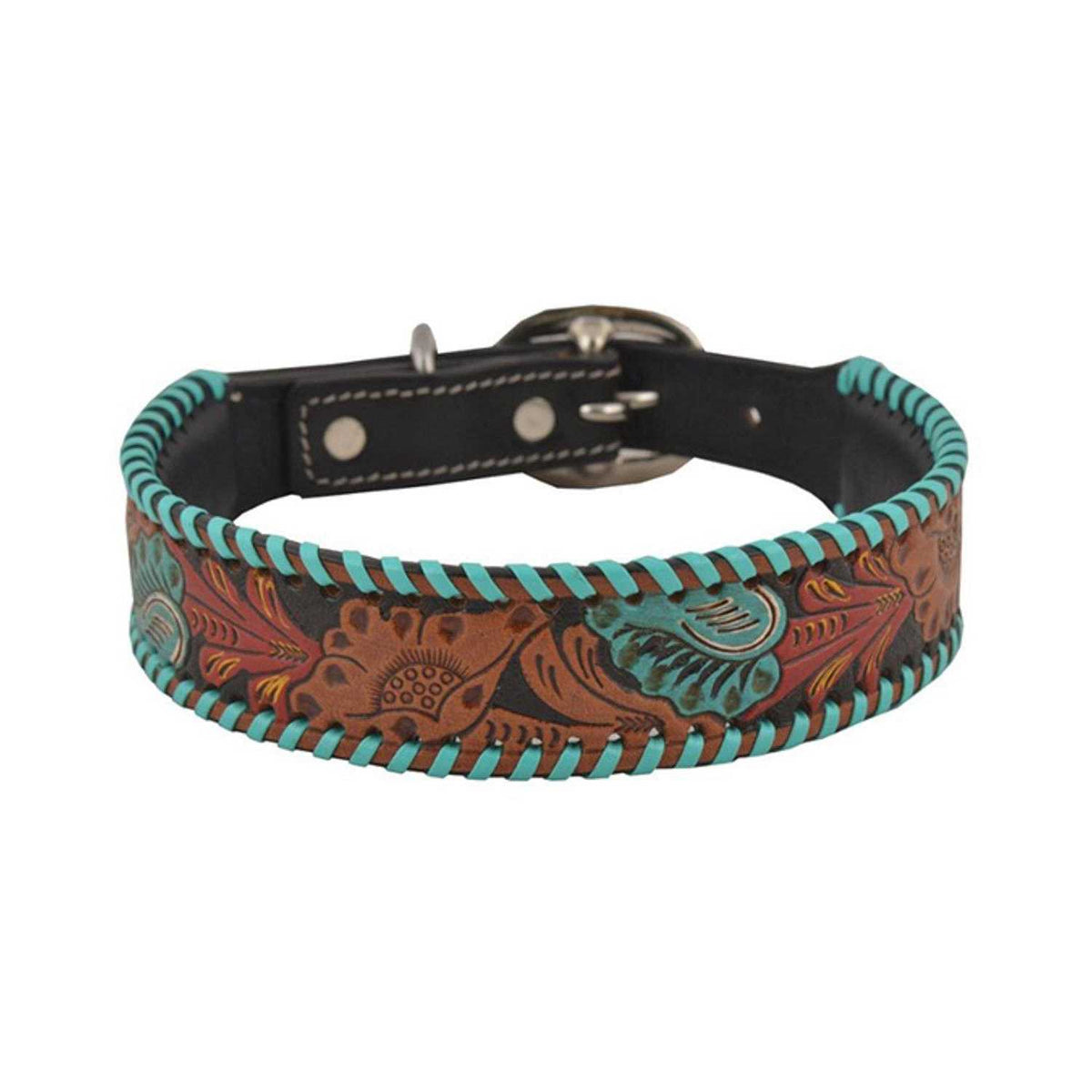 Tooled Leather Dog Collar E860678