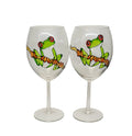 Hand Painted Stemmed Wine Glasses Set Of 2 W614847