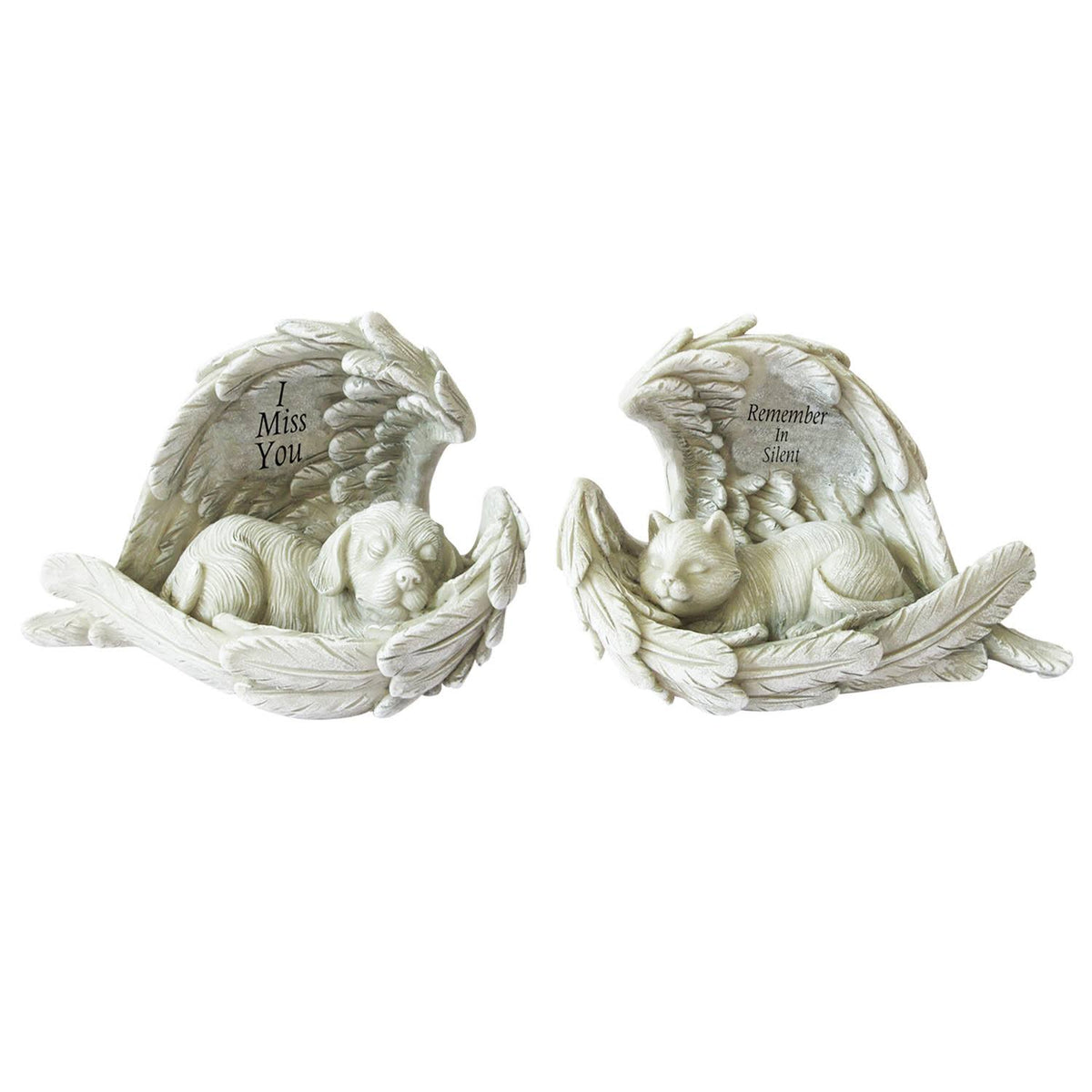 Gray Polyresin Dog & Cat Memorial Statuary - Case of 4 A151457