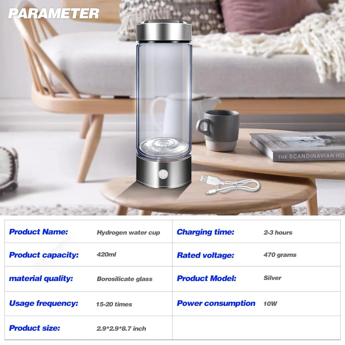 Hydrogen Water Bottle Generator U2205