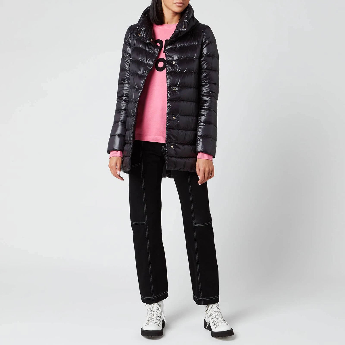 Black Down Coat L88289