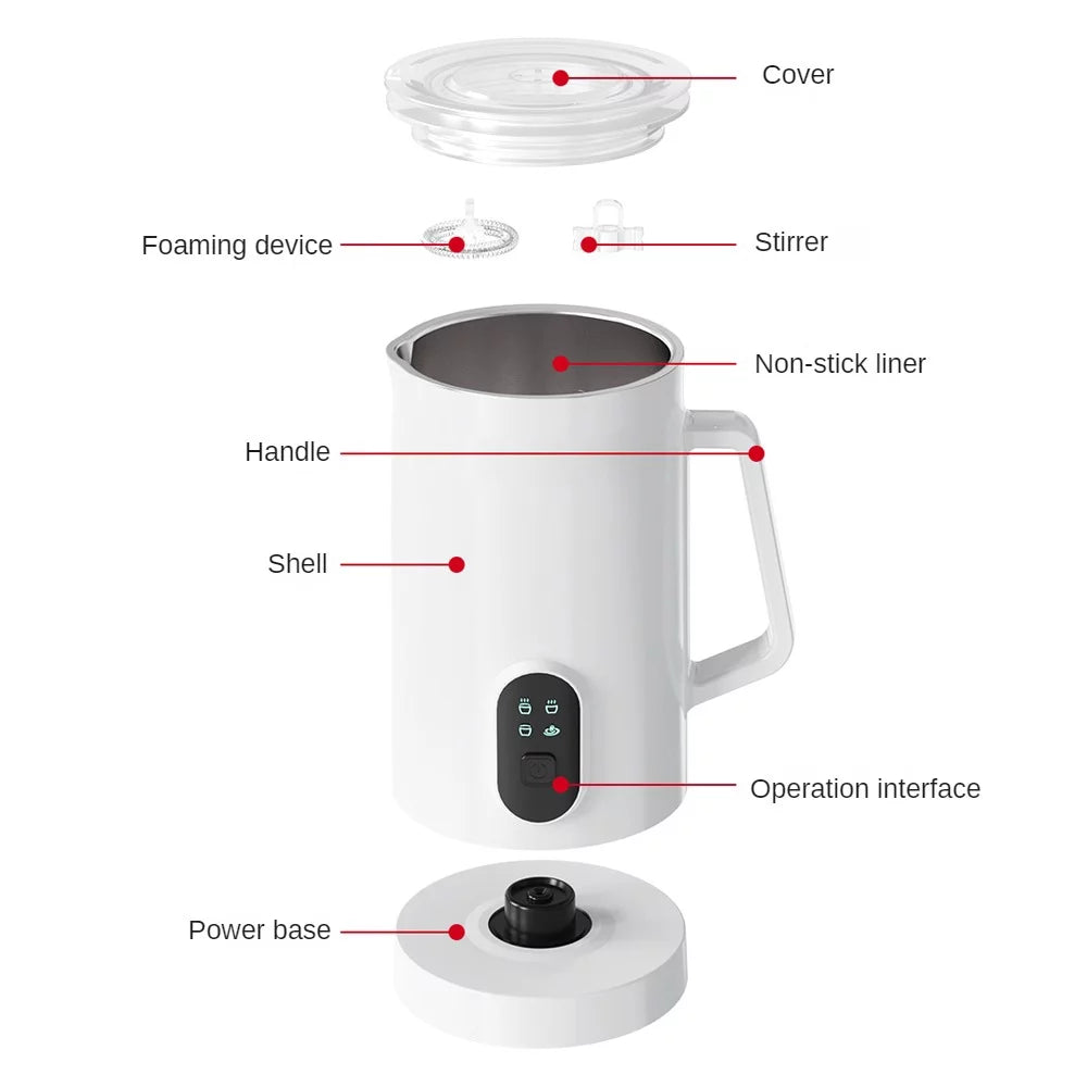 Electric Milk Frother 400W 580ml Stainless Steel U279882