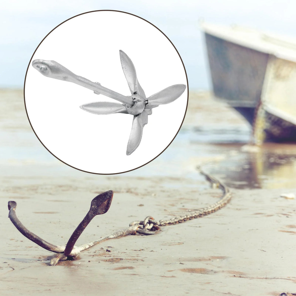 Carbon Steel Grapnel Boat Anchor 1.5KG I510