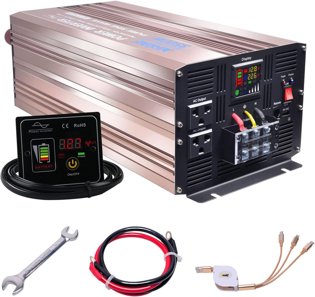 4000 Watts Pure Sine Wave Power Inverter DC to AC Converter with Remote Control and LED Display S152