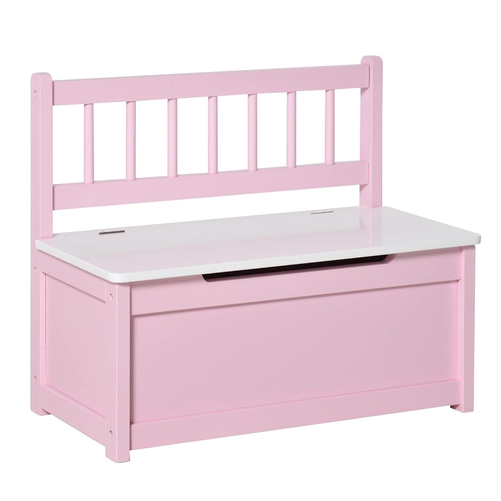 Grey 2-in-1 Kids Wooden Toy Organizer Chest Storage Box with Seat Bench Cabinet Chunk Cube U104