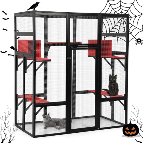 71Inches Large Wood Catio with Perches and Condos F56321