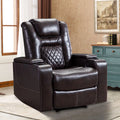 Brown Leather Power Recliner Chair E2910