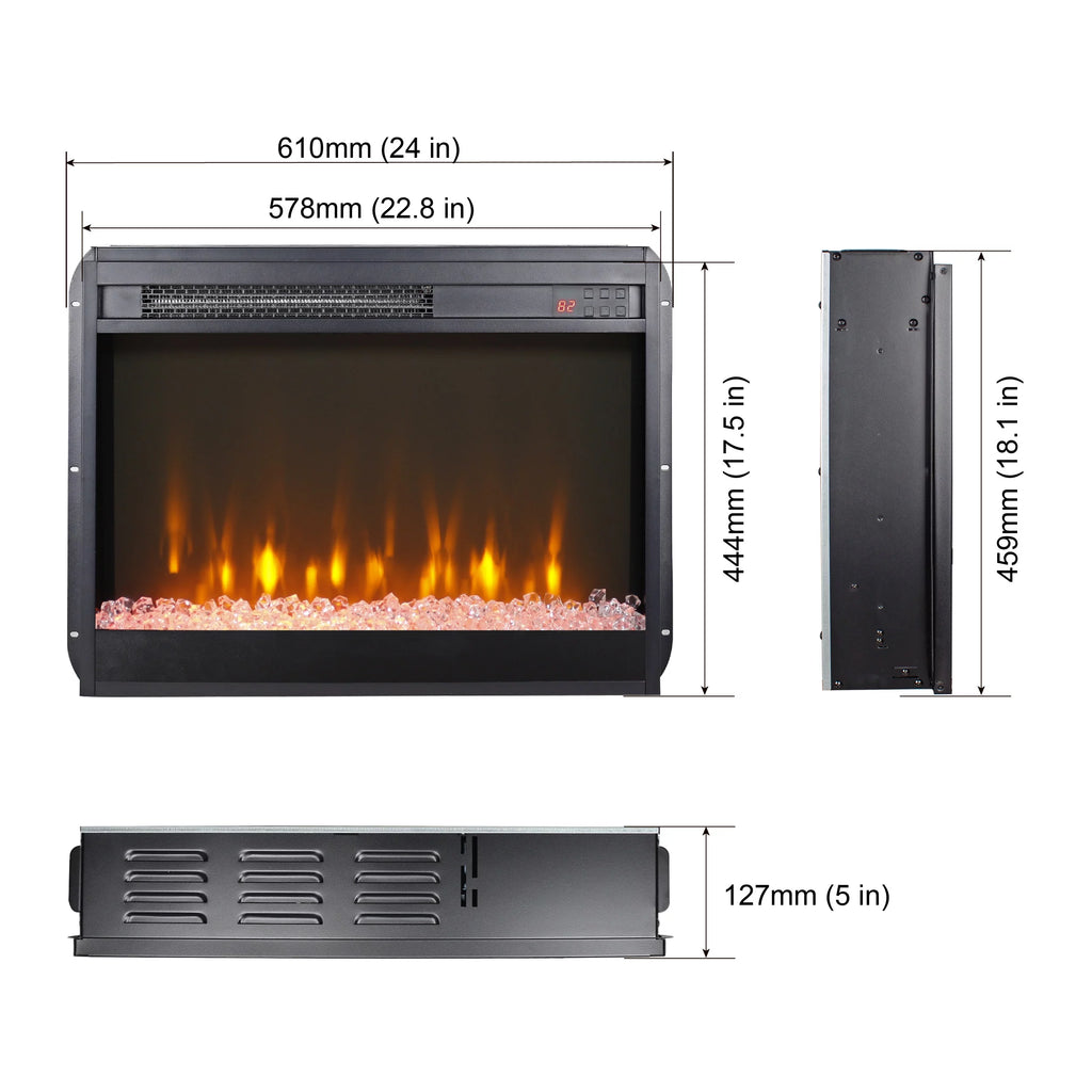 60 Inch Electric Fireplace Media TV Stand with LED Lights Z1639
