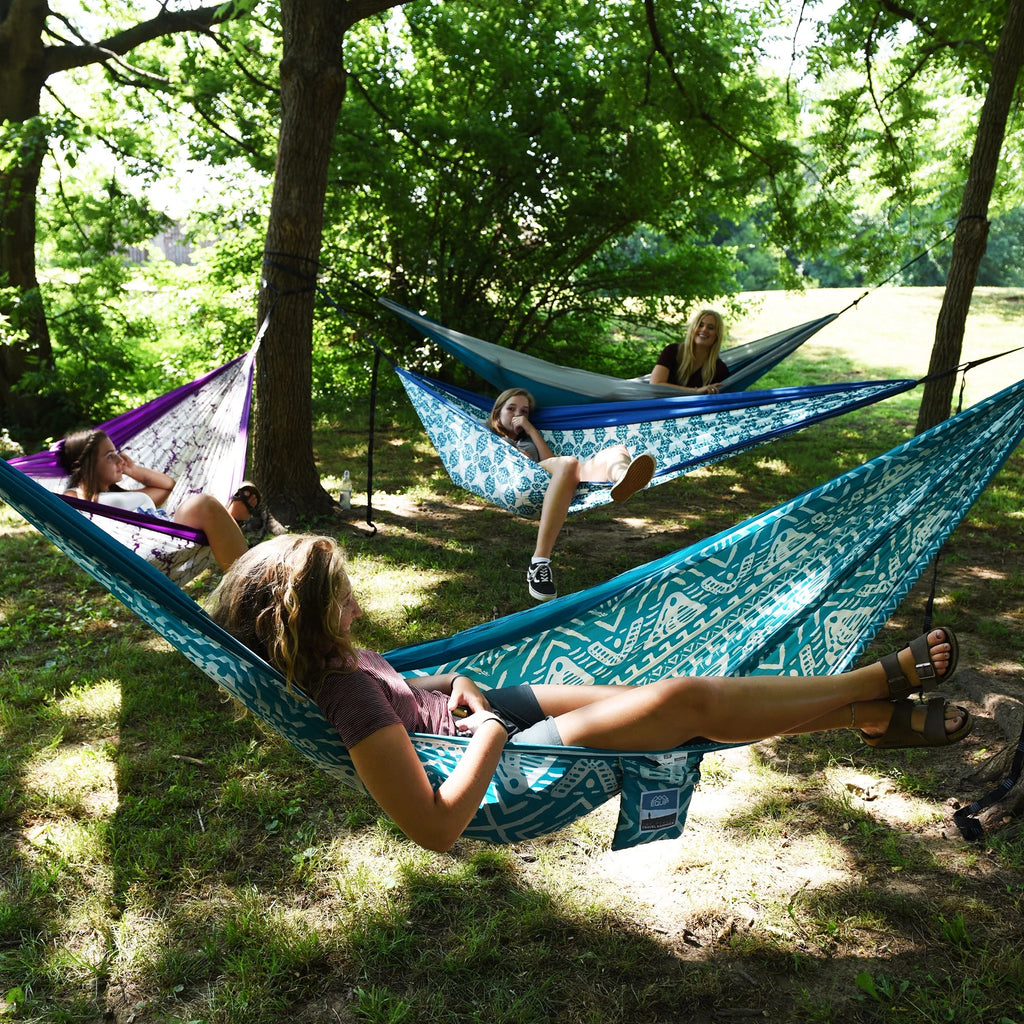 Nylon Mosquito Hammock with Attached Bug Net, 1 Person Red and Taupe, 115" L x 59" W E992