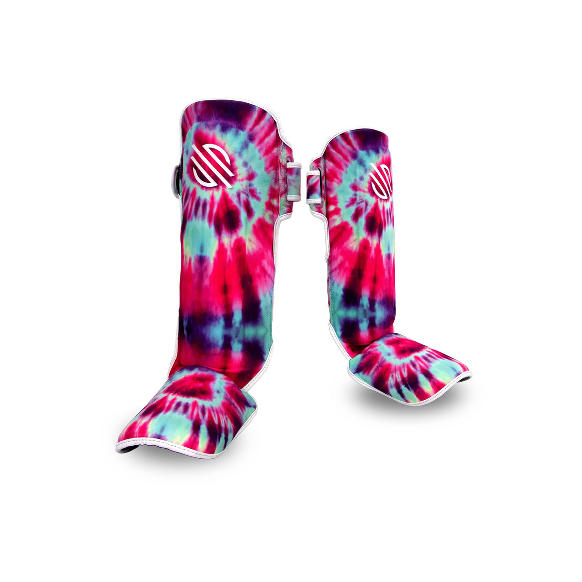 Purple Swirl Hook & Loop Shin Guards H921