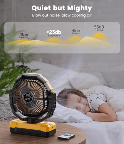 24000mAh Detachable Battery 3-in-1 Portable Camping Fan with LED & Remote R816860