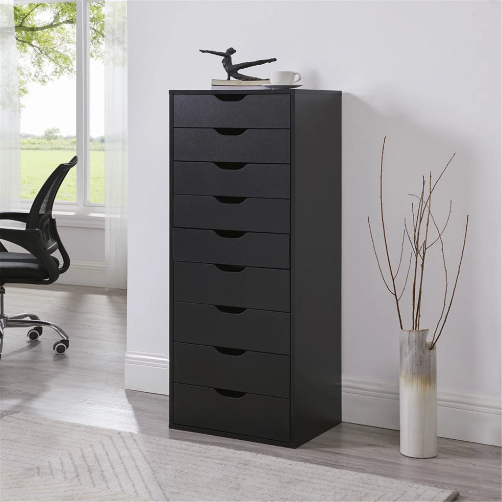 White 5 Drawer Storage Cabinet with Shelf H203