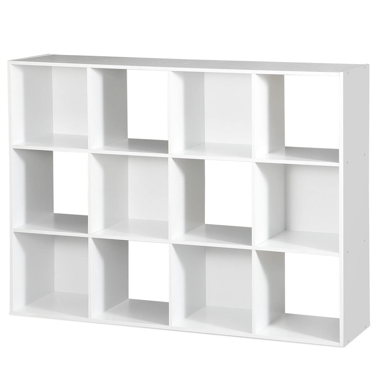 White 12 Cube Wood Storage Organizer A7033