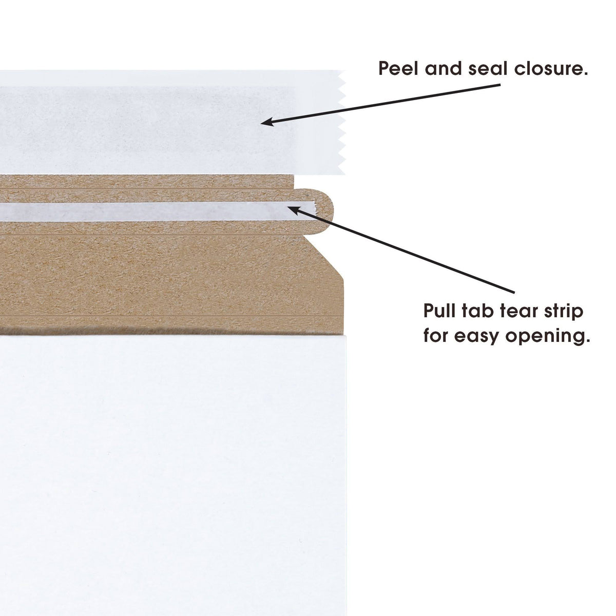 White Self-Seal Flat Mailers 100/Case T48737