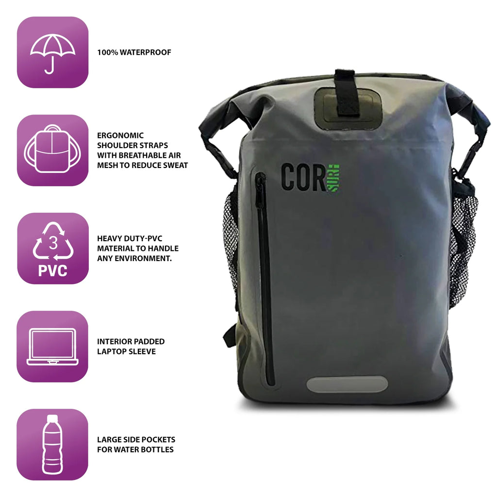 Grey 40L Waterproof Dry Bag Backpack X789069