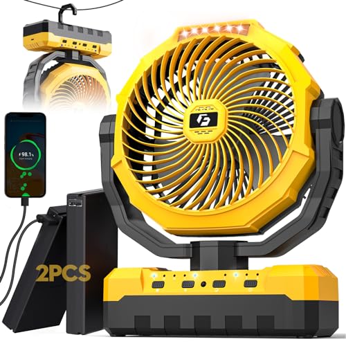 24000mAh Detachable Battery 3-in-1 Portable Camping Fan with LED & Remote R816860