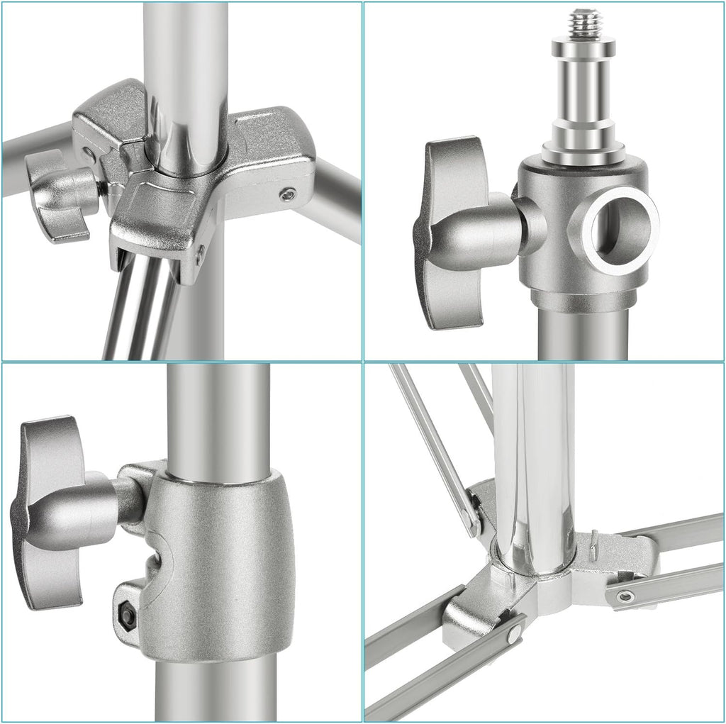 Stainless Steel Light Stand Silver 79 inches Foldable Heavy Duty Stand Pack of 2 U7138