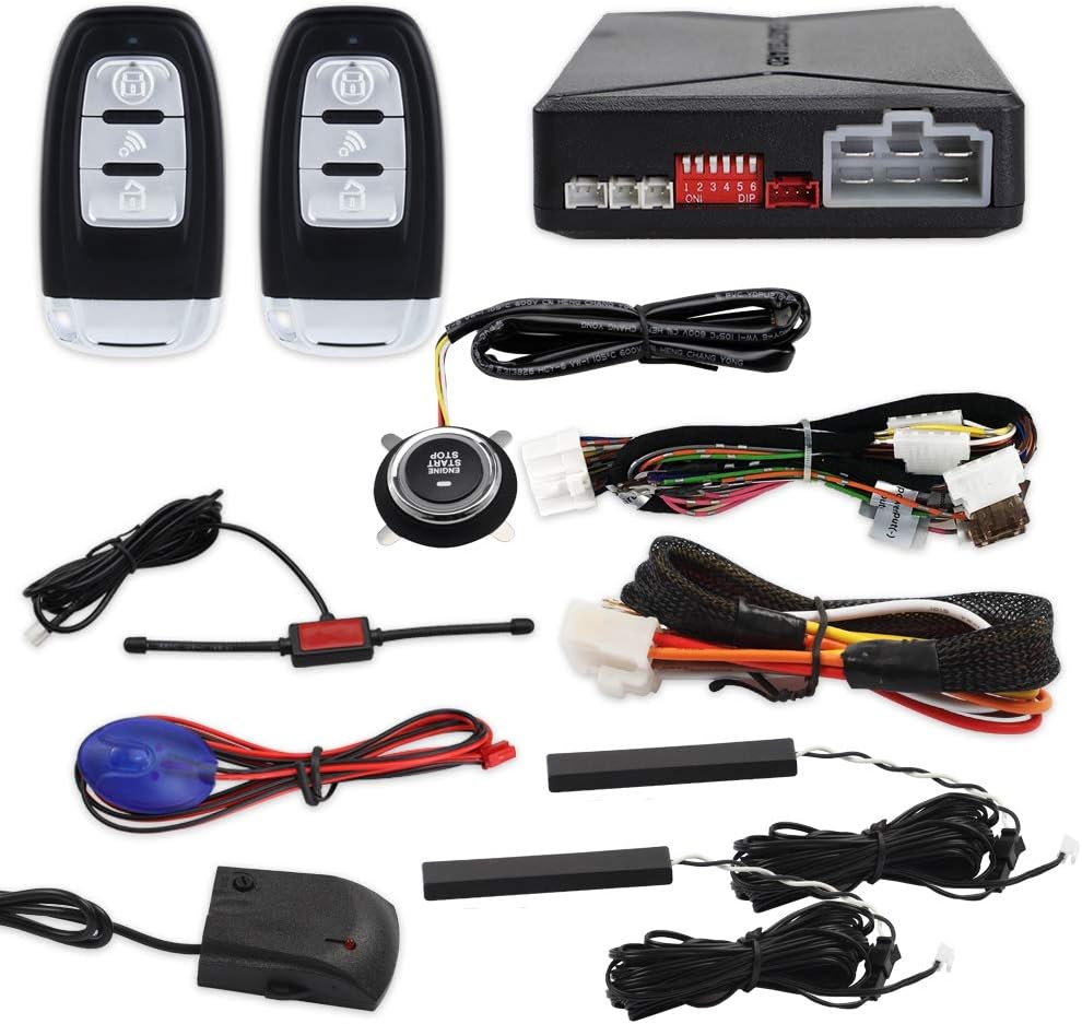 PKE Car Alarm with Remote Starter Passive Keyless Entry Proximity Unlock DC12V Z512919