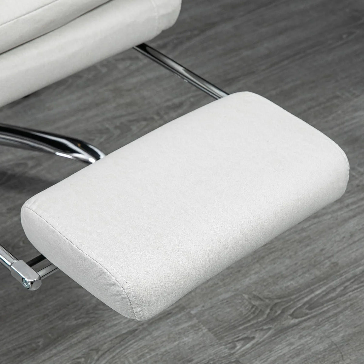 Cream White Microfibre Heated Reclining Massage Office Chair with Footrest P4835