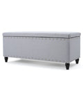 Gray Studded Storage Bench J65933