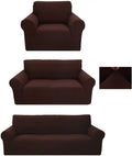 3-Piece Brushed Polyester Spandex SlipCover Set for Sofa Loveseat Couch Arm Chair I8639