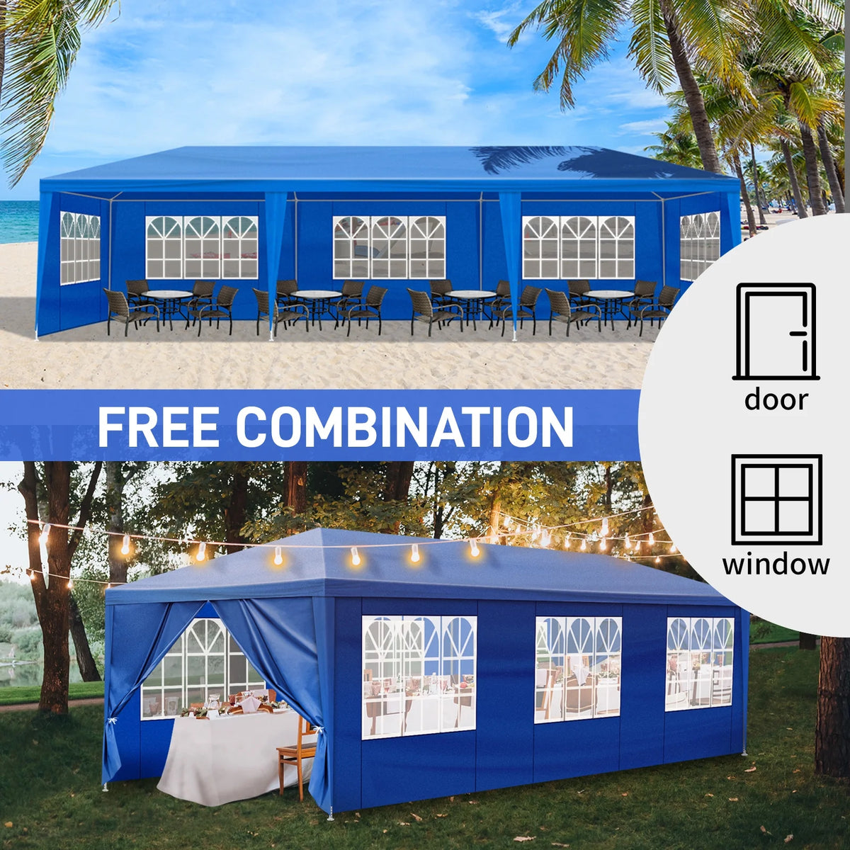 10'x10' Canopy Tent with 3 Removable Sidewalls J91070