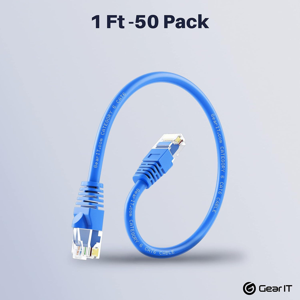 Cat6 Ethernet Cable 1 ft (50-Pack) Blue P221