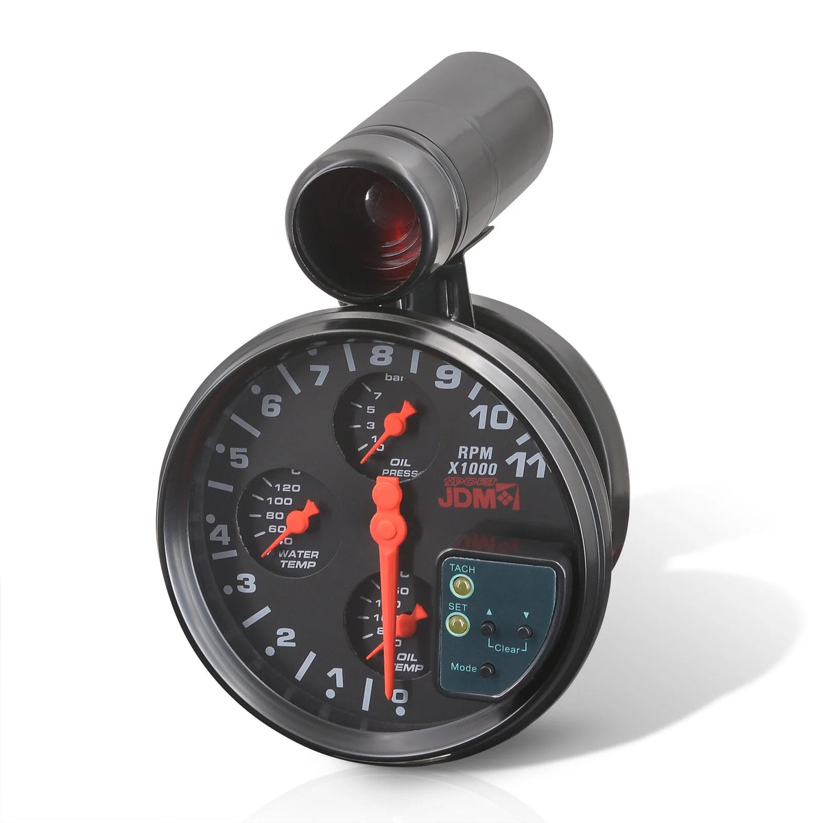 5" Black Face 4-in-1 Tachometer Gauge with Oil Water Temperature Pressure J15089