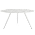 Round White Marble Metal Dining Table R90824