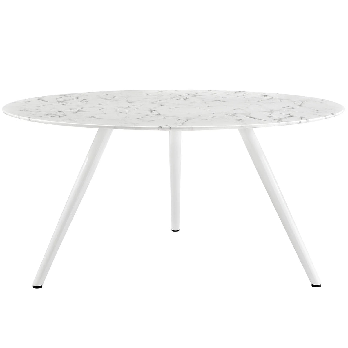 Round White Marble Metal Dining Table R90824