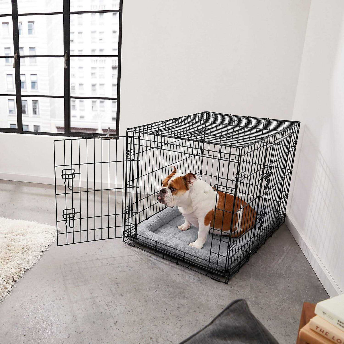 Heavy Duty Fold & Carry Double Door Collapsible Wire Dog Crate O151931