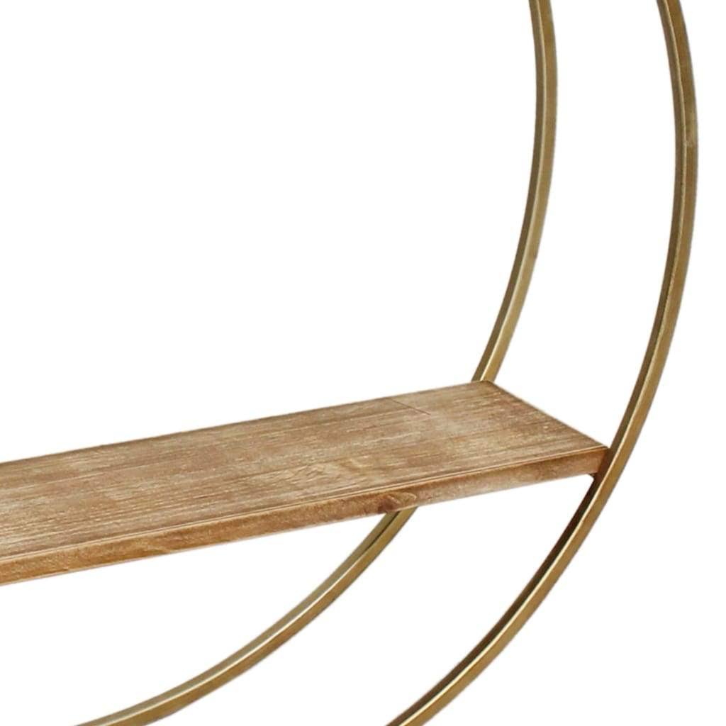 Gold Metal and Wood Wall Shelf R863
