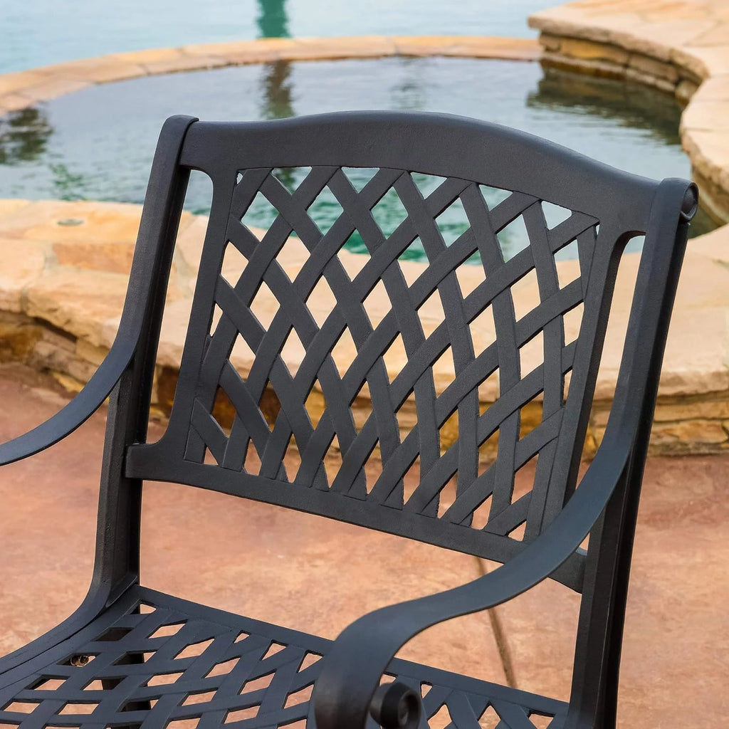 Cast Aluminum Chairs, 2-Pcs Set, Antique Matte Black M250