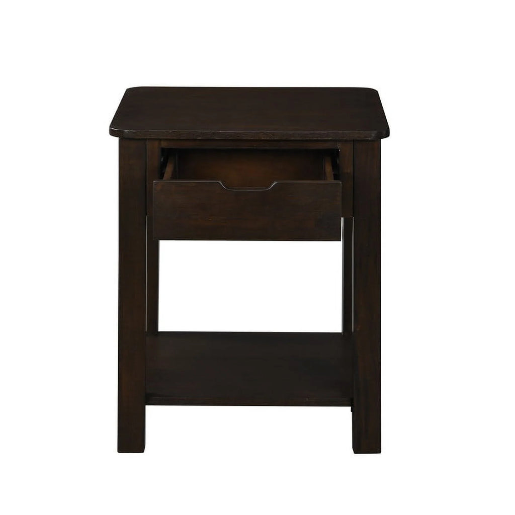 Dark Brown Engineered Wood End Table with Drawer I460696