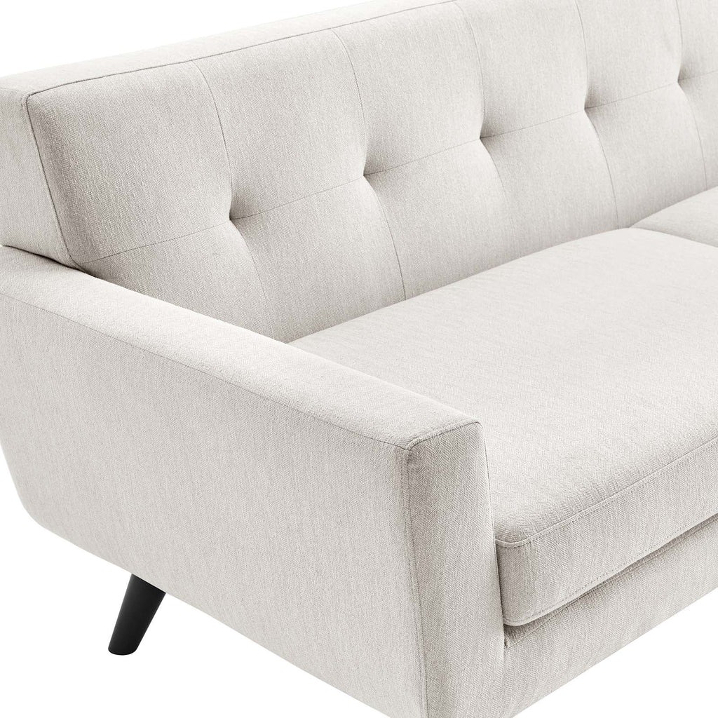 Ivory Herringbone Fabric Sofa C99505