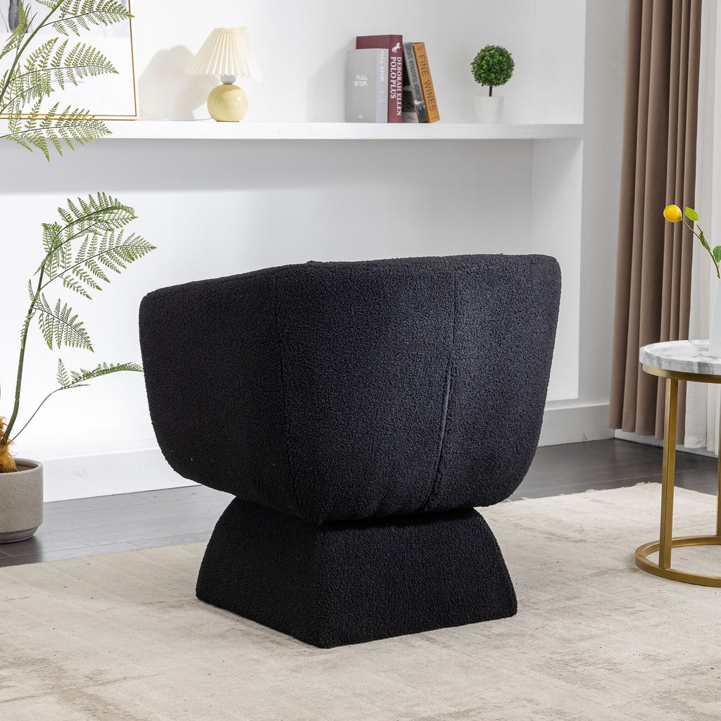 Boucle Swivel Accent Chair with Pillow D73257