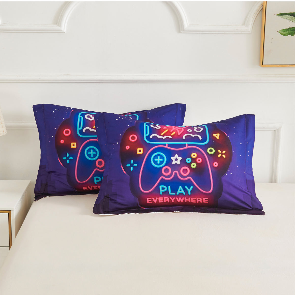 King Size Black Purple 3-Piece Kids Bedding Comforter Set I37073